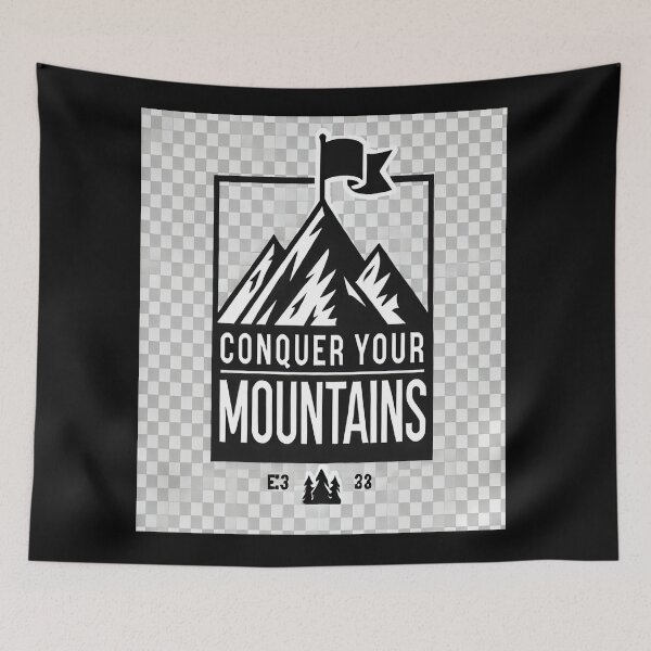 Item preview, “Conquer Your Mountains Motivational Artwork” designed and sold by Marcinkowski-studio .
