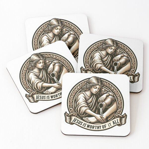 Item preview, Jesus is Worthy of It All, Woman Washing the Feet of Jesus Art  designed and sold by Faithloveshop.