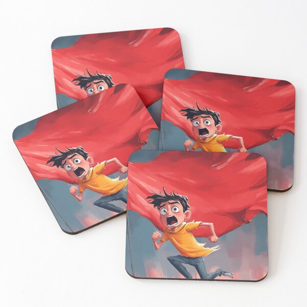 Item preview, Frantic Cartoon Character with Red Flag designed and sold by Desireehaz.
