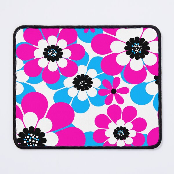 Item preview, Floral bright neon pattern bright crimson and blue flowers designed and sold by fuzzyfox.