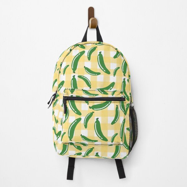 Item preview, Green Banana Pattern on Checkered Background designed and sold by SamartkitDesign.