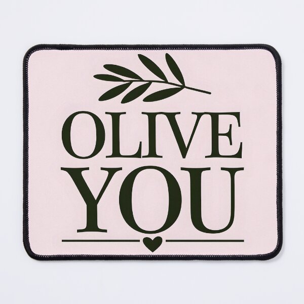 Item preview, Olive you text and a heart and olive leaf simple leaf design designed and sold by EmeraldeaArt.