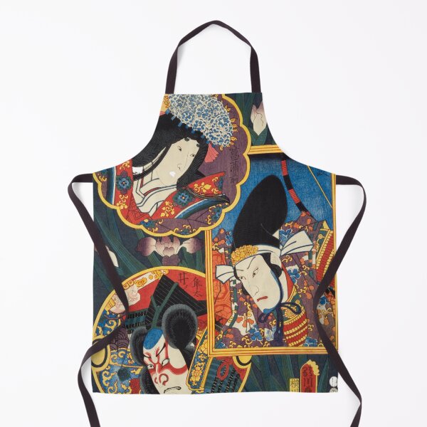 Item preview, Kabuki Drama & Samurai Elegance | Vintage Japanese Ukiyo-e Print designed and sold by Timeless Japan.