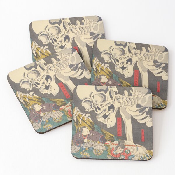Item preview, Giant Skeleton and Samurai Battle | Japanese Ukiyo-e Ghost Art designed and sold by Timeless Japan.