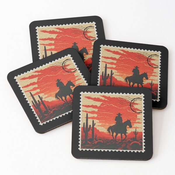 Item preview, Vintage Western Cowboy On Horse Postage Stamp  designed and sold by MaxOutDesign.