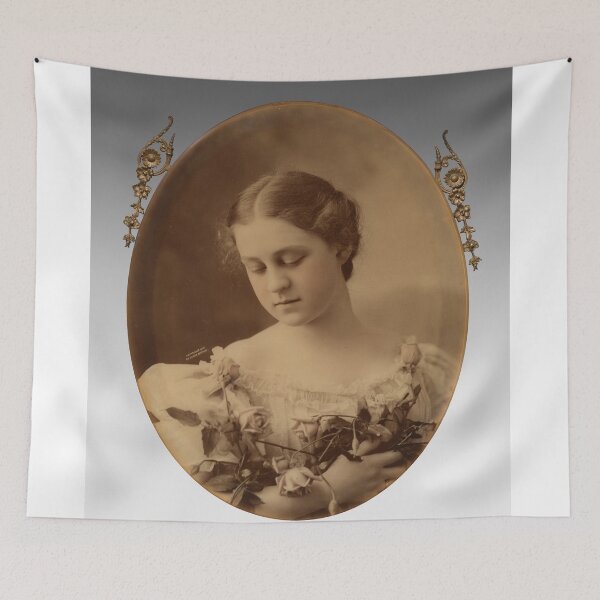 Item preview, Young Woman Holding Roses, 1897. James Arthur (American, born Canada, 1855–1912). Gelatin silver print mounted to glass designed and sold by Vintage Designs +.