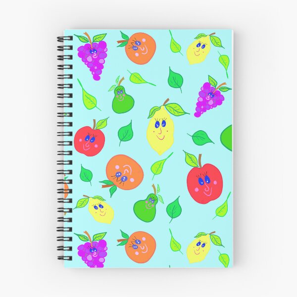 Item preview, Cuaderno espiral con frutas felices designed and sold by Whimsical Friends.