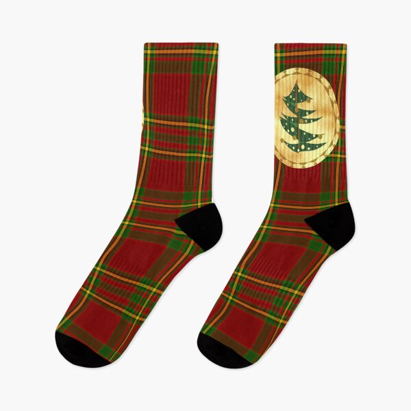 Item preview, Abstract Christmas Tree in Golden Circle on Tartan designed and sold by CreaTwinkles.
