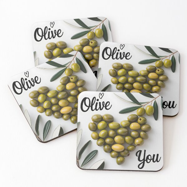Item preview, Heart from olives with olive branches and Olive text mixed with doodle photo and typography designed and sold by EmeraldeaArt.
