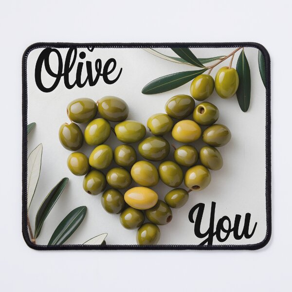 Item preview, Heart from olives with olive branches and Olive text mixed with doodle photo and typography designed and sold by EmeraldeaArt.
