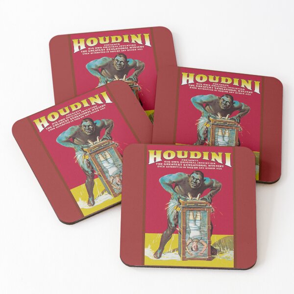 Item preview, Houdini vintage magic illusionist poster art designed and sold by Vintage Designs +.