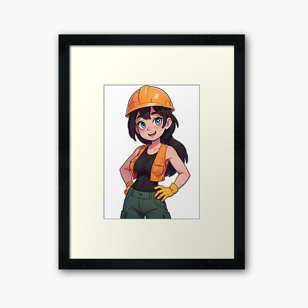 Item preview, Construction Brick Chan Anime Pinup designed and sold by OniPleasure.