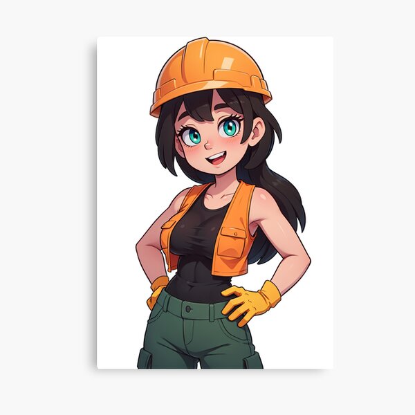 Item preview, Construction Brick Chan Anime Pinup designed and sold by OniPleasure.