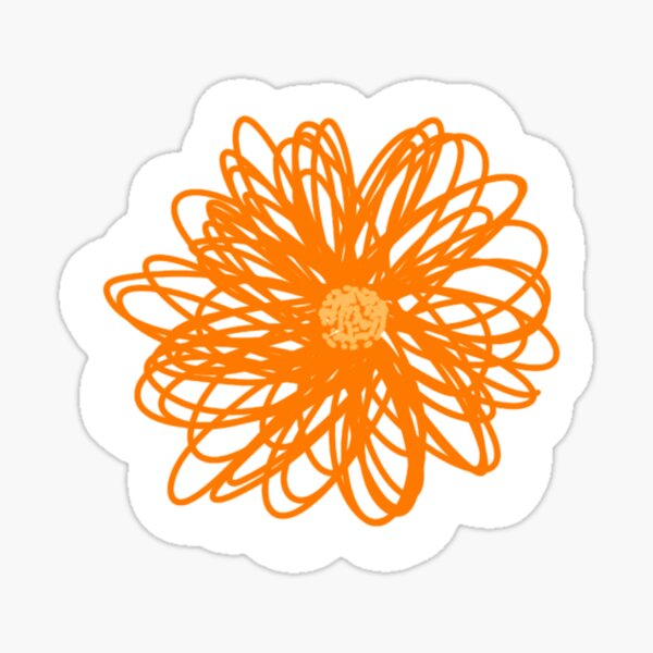 Item preview, Orange daisy doodle designed and sold by ArtByHolly-25.