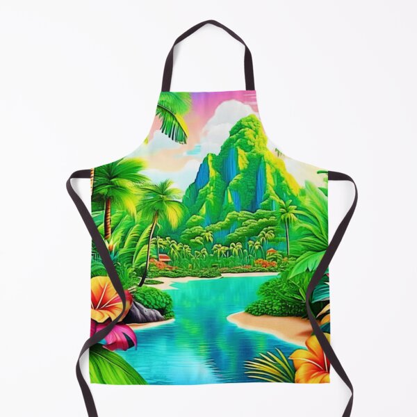Item preview, Vibrant Ocean Waves & Palm Trees Art designed and sold by Health And Fitness Posts e-Store.