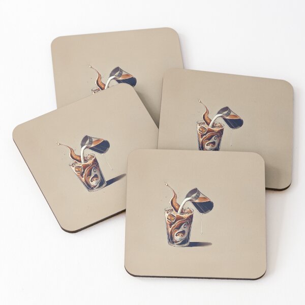 Item preview, Artistic Iced Coffee Pour – Minimalist Coffee Lover Illustration designed and sold by ArtArchive-KK.