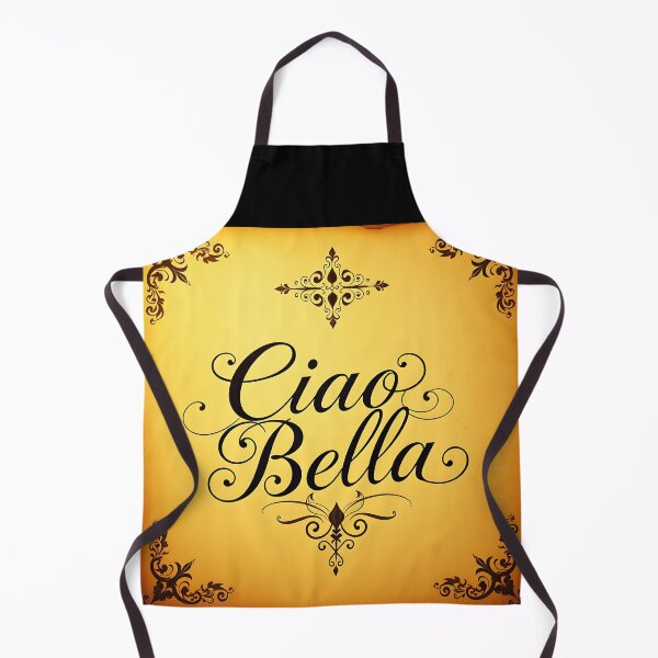 Item preview, Ciao Bella curly callygraphic text on vintage paper designed and sold by EmeraldeaArt.