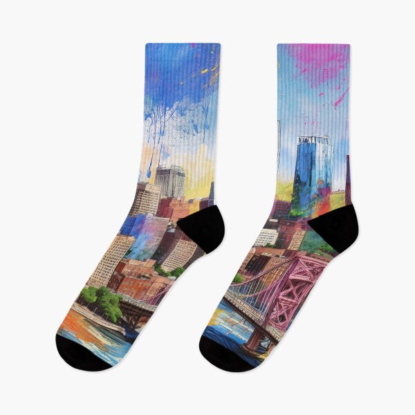 Item preview, Pittsburgh Colorful Abstract Graffiti Skyline Art designed and sold by Phat Dog Designs .