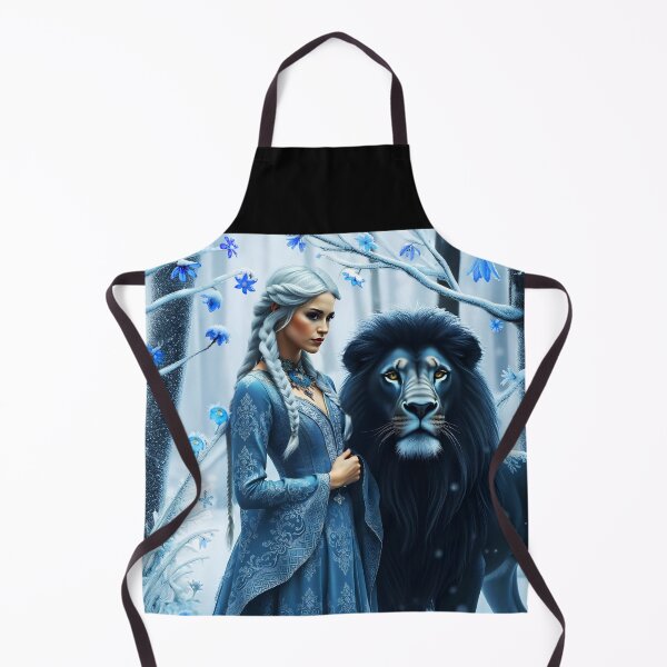 Item preview, Copy of Yellow floral lion embrace with floral decorated blond ethereal girl fantasy illustration designed and sold by EmeraldeaArt.