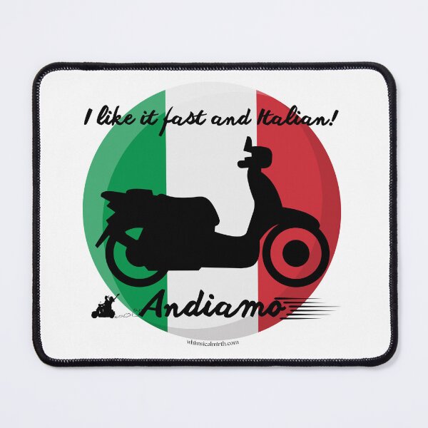 Item preview, I Like It Fast and Italian (black scooter) designed and sold by Whimsical Mirth.