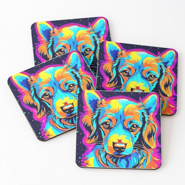 Item preview, Electric Color Pop Canine Art  designed and sold by Health And Fitness Posts e-Store.