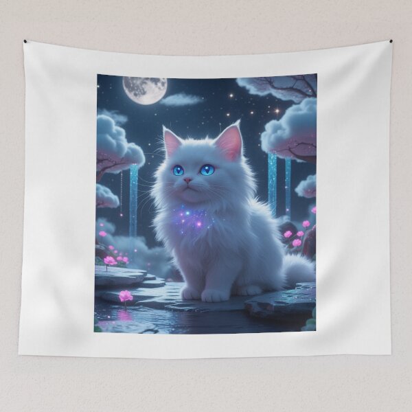 Item preview, Moonbeam’s Secret: The Fluffy Prophet of Lumina Realm" designed and sold by cats-dogs1.
