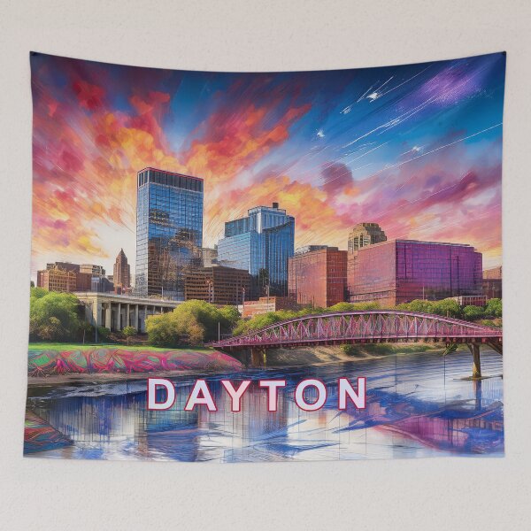Item preview, Dayton Skyline Graffiti Art – Colorful Abstract Urban Street Style designed and sold by Phat Dog Designs .