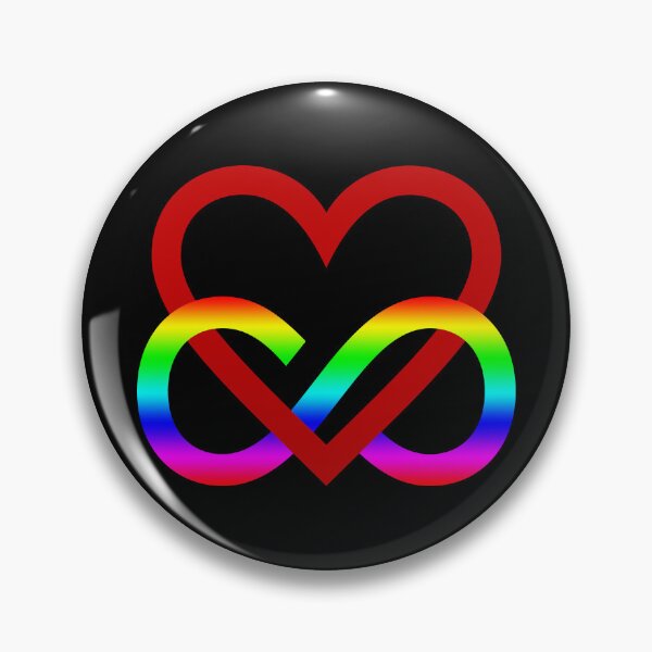 Item preview, LGBTQ+ Red Heart Rainbow Infinity Symbol designed and sold by Carl's Clothing.