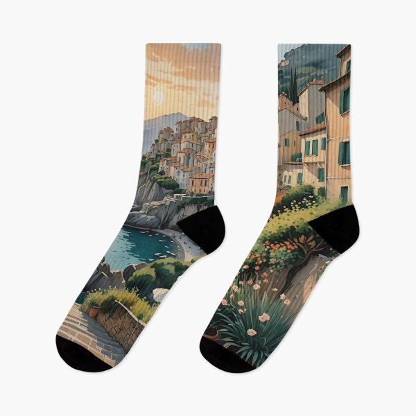Item preview, Pogerola, Italy: Sunset Over a Charming Hilltop Village designed and sold by LSVart.