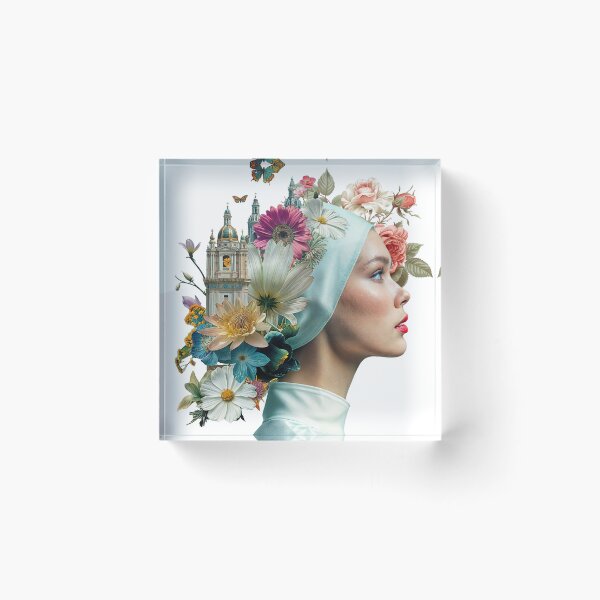 Item preview, Collage Wall Art T-shirt Design: TOWER GIRL designed and sold by ForeverPrintsOK.