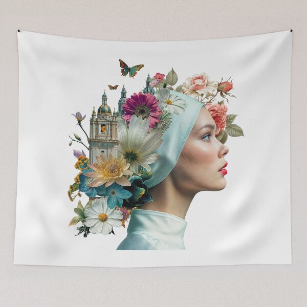 Item preview, Collage Wall Art T-shirt Design: TOWER GIRL designed and sold by ForeverPrintsOK.