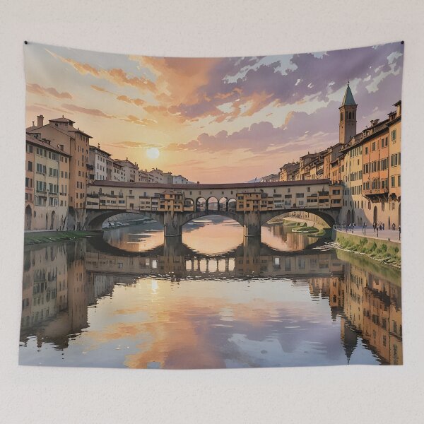 Item preview, Ponte Vecchio: Sunset Reflections in Florence designed and sold by LSVart.
