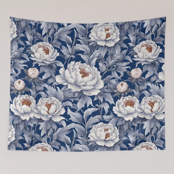 Item preview, Chinese Mosaic Peony Blue & White designed and sold by Glam-OOTD.