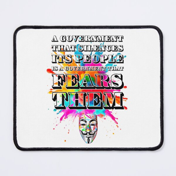 Item preview, Protest slogans. Anonymous. Government silences it's people. designed and sold by Drone-tees.
