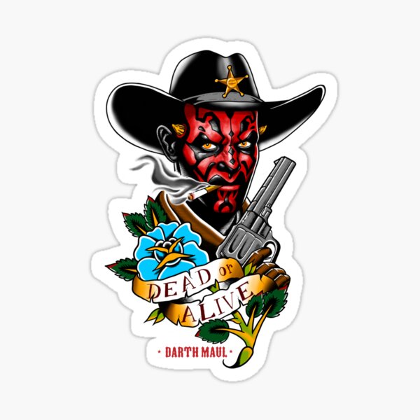 Vista previa del artículo con la obra «Arte de fan occidental de Darth Maul, Star Wars», diseñado y vendido por Scobtattoo.
