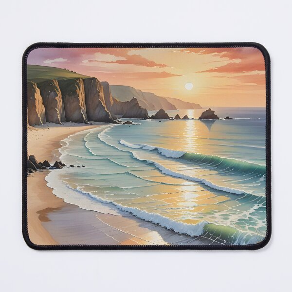 Item preview, Porthcurno Beach: Cornish Sunset Splendor designed and sold by LSVart.