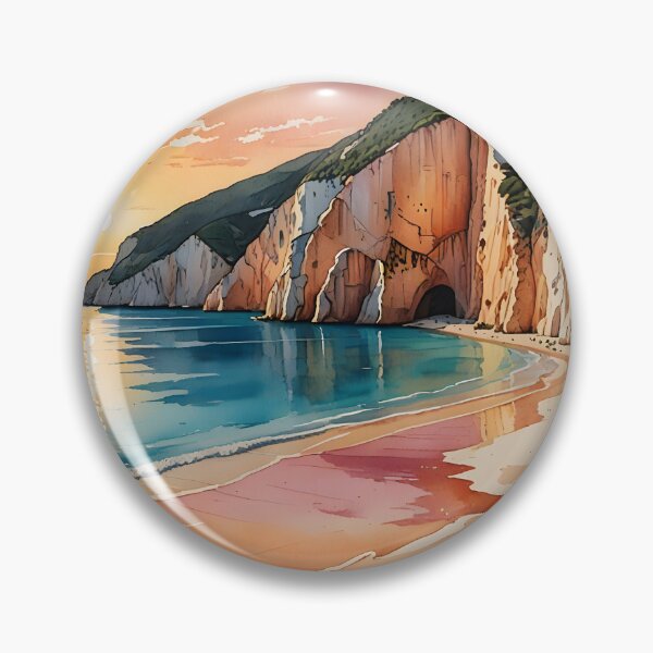 Item preview, Porto Katsiki Beach: Sunset Over White Cliffs designed and sold by LSVart.