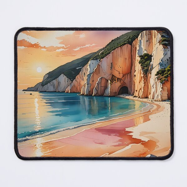Item preview, Porto Katsiki Beach: Sunset Over White Cliffs designed and sold by LSVart.
