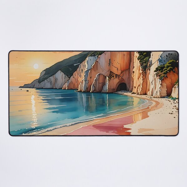 Item preview, Porto Katsiki Beach: Sunset Over White Cliffs designed and sold by LSVart.
