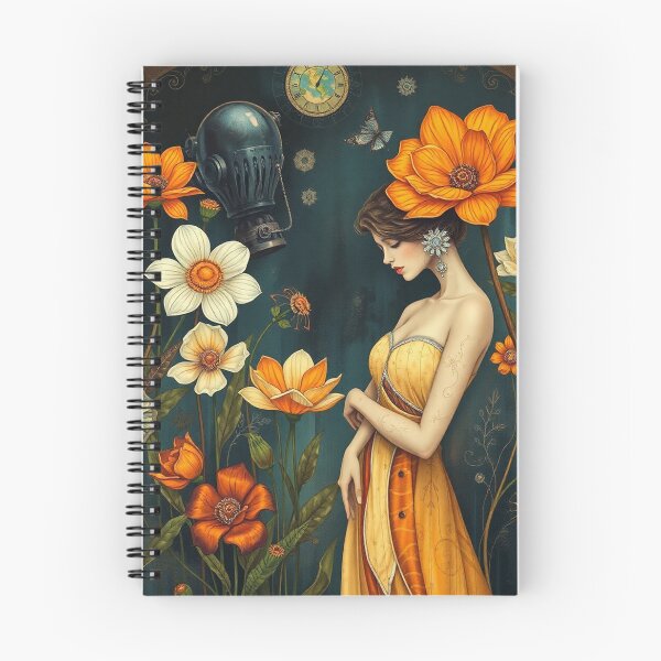 Item preview, Lady in a Beautiful Flower Garden painting inspired by Gustav Klimt designed and sold by Vintage Designs +.