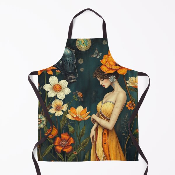 Item preview, Lady in a Beautiful Flower Garden painting inspired by Gustav Klimt designed and sold by Vintage Designs +.