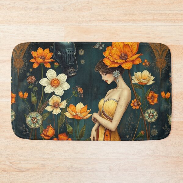Item preview, Lady in a Beautiful Flower Garden painting inspired by Gustav Klimt designed and sold by Vintage Designs +.