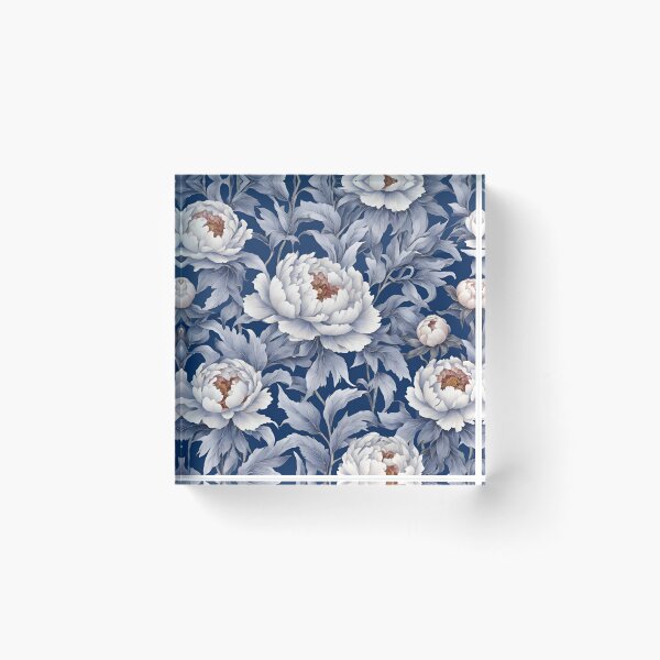 Item preview, Chinese Mosaic Peony Blue & White designed and sold by Glam-OOTD.