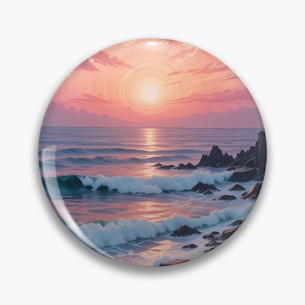 Item preview, Pastel Dream Coast – Serene Ocean Sunset Painting designed and sold by BorgSpareParts.