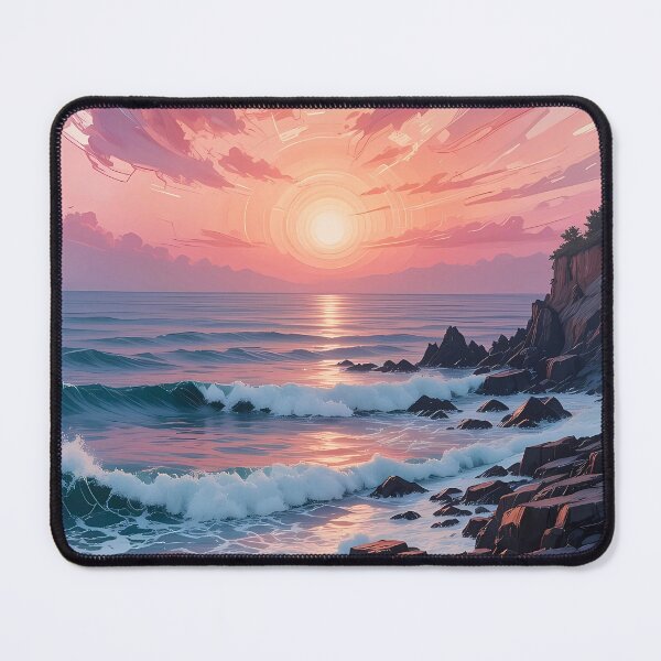 Item preview, Pastel Dream Coast – Serene Ocean Sunset Painting designed and sold by BorgSpareParts.