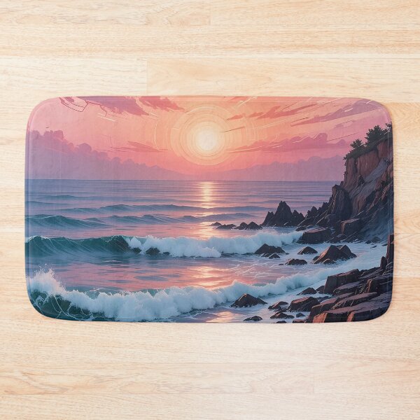 Item preview, Pastel Dream Coast – Serene Ocean Sunset Painting designed and sold by BorgSpareParts.