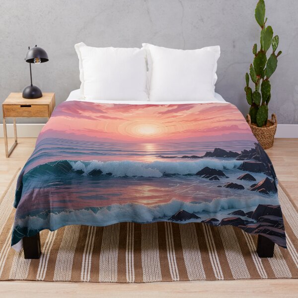 Item preview, Pastel Dream Coast – Serene Ocean Sunset Painting designed and sold by BorgSpareParts.