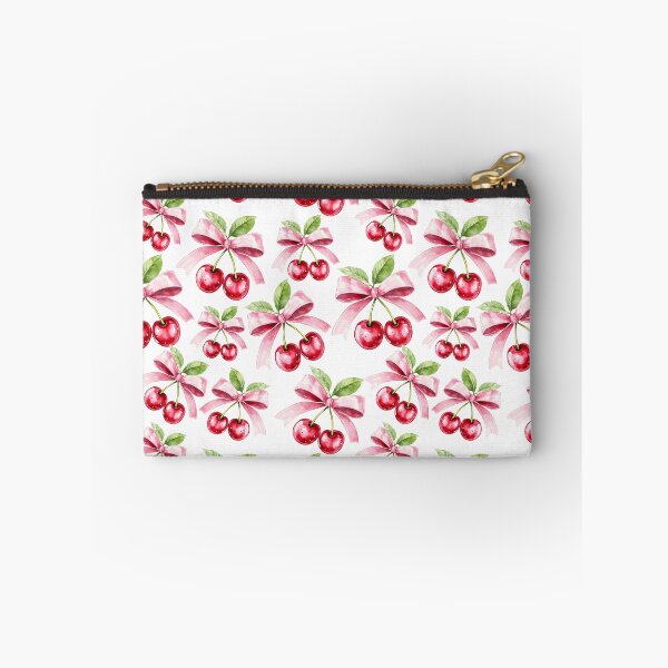 Item preview, Preppy Pink Cherries And Bows Ribbons Summer Pattern  designed and sold by UtArt.