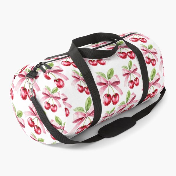 Item preview, Preppy Pink Cherries And Bows Ribbons Summer Pattern  designed and sold by UtArt.