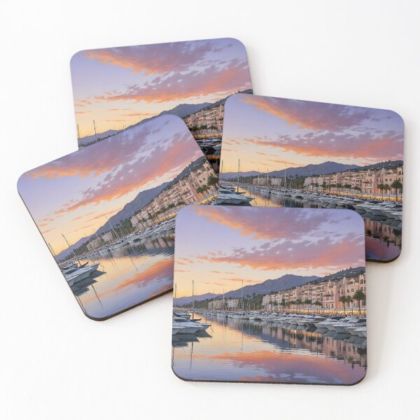 Item preview, Puerto Banús: Sunset Splendor at Marbella Marina designed and sold by LSVart.